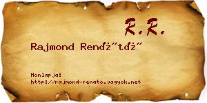 Rajmond Renátó névjegykártya